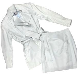 Claude Montana Vintage Silver Two Piece Skirt Suit